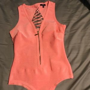 Pink one piece swimsuit